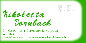 nikoletta dornbach business card